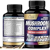 Organic Cadane Mushroom Complex Supplements for 3-Month Supply - 13in1 Lions Mane, Cordyceps Sinensis, Reishi, Turkey Tail Mushroom, Maitake, Chaga, Shiitake, Enoki, and More - 90 Vegan Capsules
