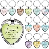 Huquary 36 Pcs Christian Gifts for Women Bulk Bible Verse Heart-shaped Keychains Religious Gifts for Easter Mothers Day Women Wife Church Sunday School