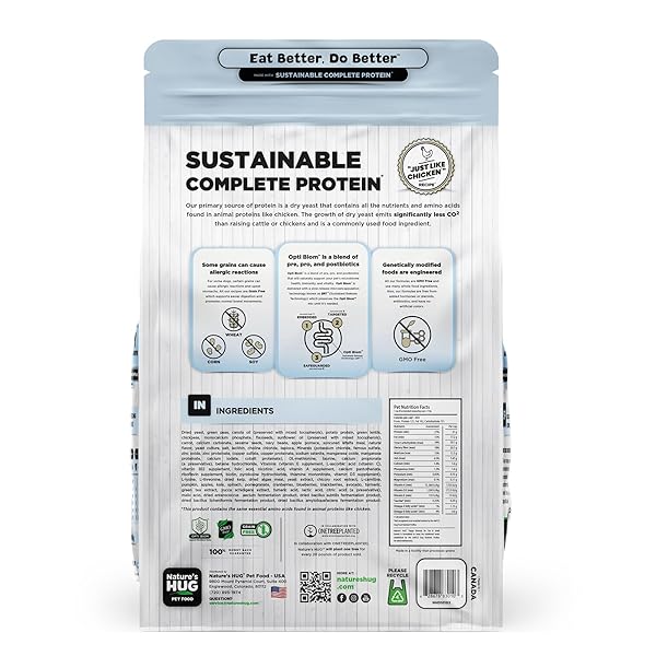 NATURE’S HUG VEGAN DRY DOG FOOD FOR PUPPIES & SMALL BREEDS, 5 LB. BAG, CHICKEN FLAVOR PLANT-BASED PROTEIN KIBBLE, GRAIN-FREE, ALLERGEN-FREE, COMPLETE PROTEIN & BALANCED NUTRITION