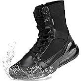 CENNID Women's Waterproof Work Tactical Boots Wide Non Slip Boots Lightweight for Side Zipper All Day Comfortable Hiking Motorcycle Service
