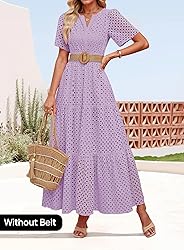 ZESICA Women's 2025 Summer Short Sleeve Maxi Dress