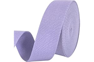 AEVORA 1.5 inch Cotton Webbing Braid Handles Bag Strap 15ft High Density Webbing Plain Weave Straps for Cloth Tote Bag, Pet Collars, DIY Projects, Crafts, Outdoor Accessories (Lavender F016)
