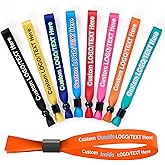 AT1nTen Personalized Cloth Wristbands Events 30-5000 Pack, Custom Cloth Wrist Bands Bulk with Text Logo Name, Customizable Colored Wrist Strap Bracelet for Events Party Concert Wedding Awareness Club