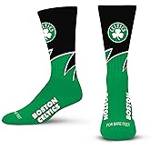 For Bare Feet NBA Unisex Black Wave Crew Sock Nba Large
