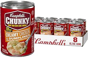 CAMPBELL’S CHUNKY Campbell's Chunky Soup, Creamy Chicken and Dumplings Soup, 16.3 Oz Can (Case of 8)