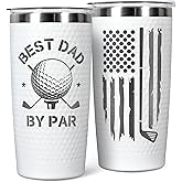 HUNIGIFT Gifts for Dad - Golf Gifts for Dads - Dads Christmas Gift from Daughter, Son, Kids - Golfing Gift for Men, Golfers - Ideas for Husband, New Papa, Father - 20 Oz Golf Dad by Par Tumbler