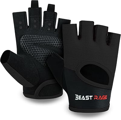 Gants de Fitness Respirants pour Hommes et Femmes Gants d'haltérophilie Bodybuilding Gym Exercice Anti-dérapant Crossfit Musculation Cycling (Noir, M)