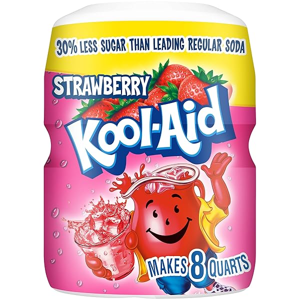 KOOL-AID SUGAR-SWEETENED STRAWBERRY ARTIFICIALLY FLAVORED POWDERED SOFT DRINK MIX, 19 OZ CANISTER