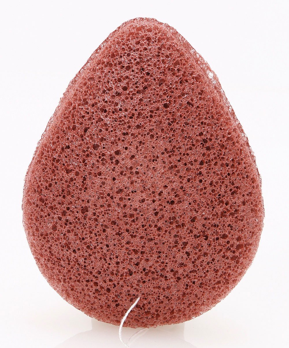 MY Konjac Sponge All Natural Korean Fiber French Red Clay Facial Sponge. Excellent for Dry or
