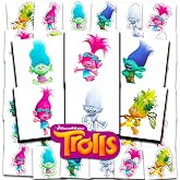Trolls Tattoos for Kids Party Favors Bundle - 72 Pc Individual Tattoos | 2" Pre-Cut Trolls Temporary Tattoos for Kids Boys Girls Bulk (Trolls Poppy Birthday Party Supplies)