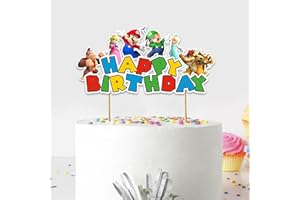 SEYAL Supr Mario Happy Birthday cake Topper - Birthday Decorations.