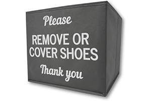 RE GOODS Shoe Covers Box | Disposable Shoe Bootie Holder For Realtor Listings and Open Houses | Please Cover or Remove Shoes Bin | Shoe Bootie Box