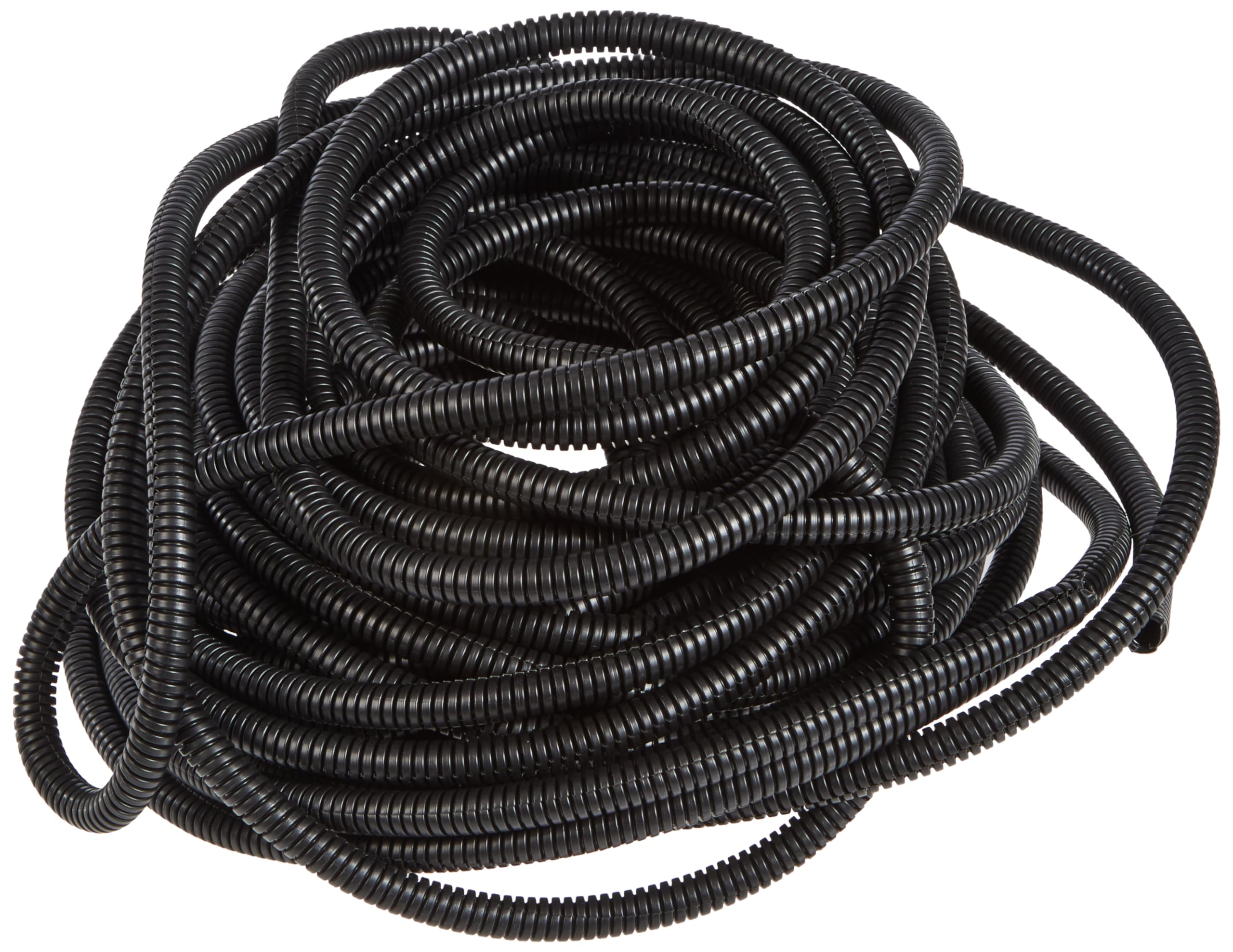 SeKi Flexible Corrugated Pipe Inner Diameter 7.0 mm 20 m Slotted Open Marten Protection Empty Tube Cable Protection Cable Sheath - Black, Diameter 7.0 mm Inner