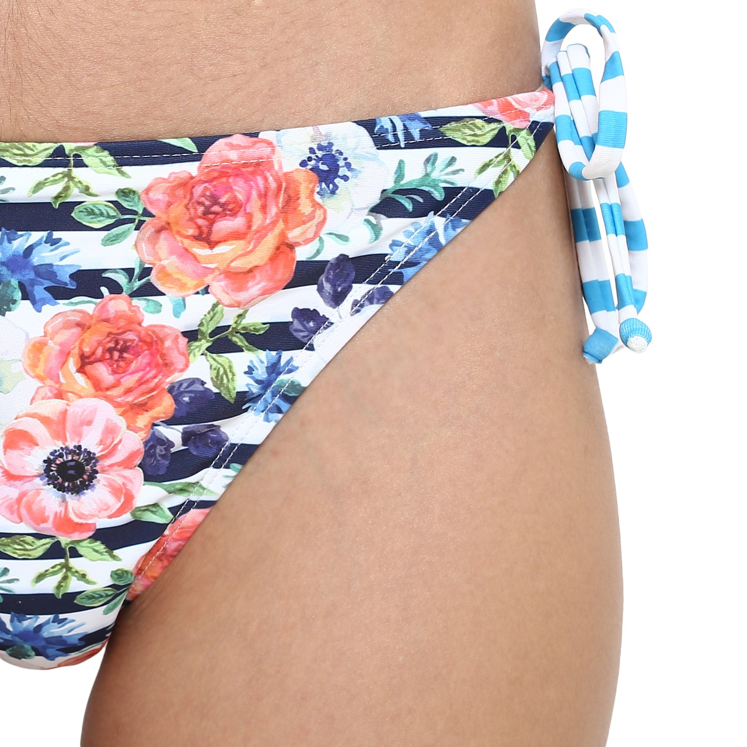 kvl womens printed bikini swimsuit bottom - white