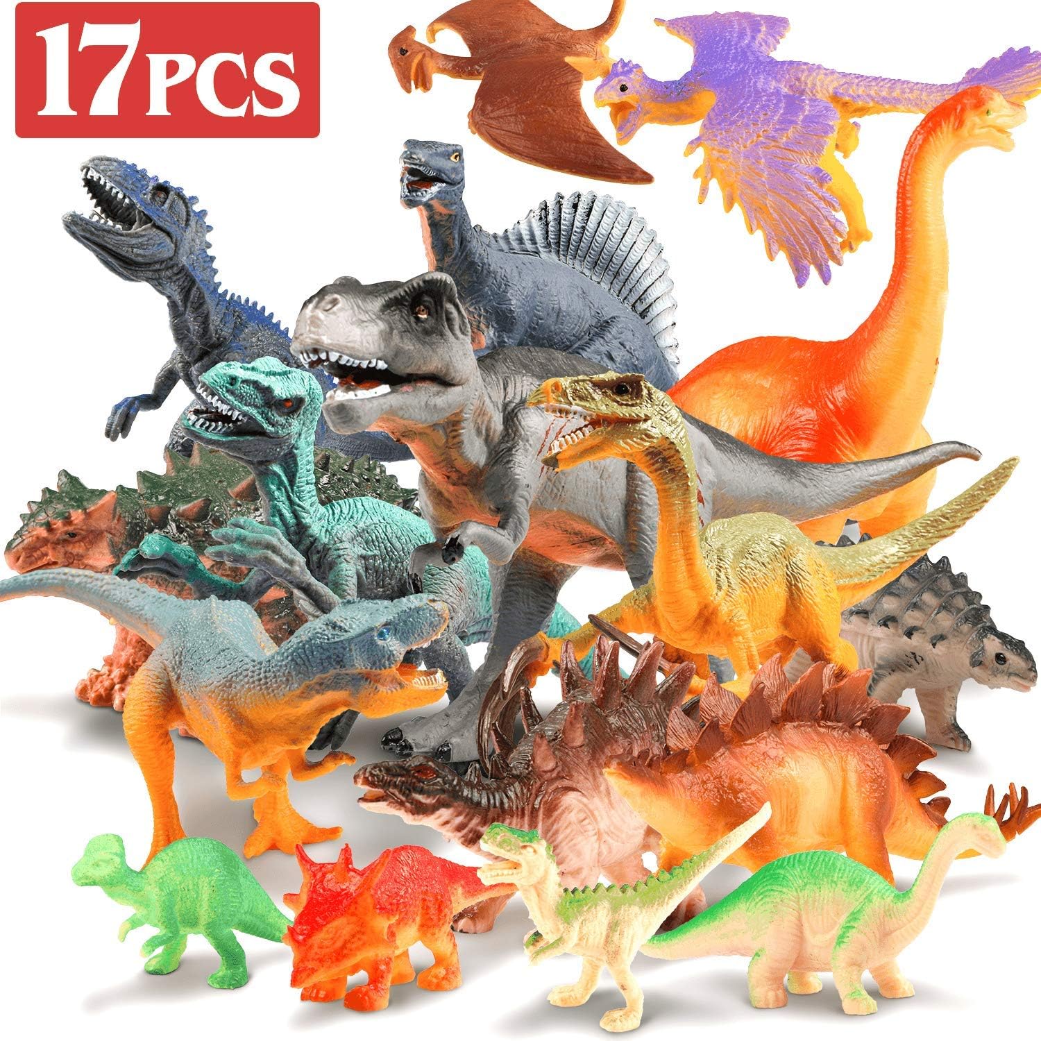 UNEEDE 17 Stücke Dinosaurier Spielzeug Figuren Klein Realistische