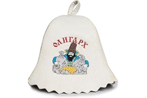ASKOLD Wool Sauna Hat Russian Embroidery Oligarch Russian Banya Hat for Men - Finnish Sauna Hat Sauna Cap for Men Felt Sauna Hat Russian Sauna Hat for Men - Ukrainian Sauna Hat Wool