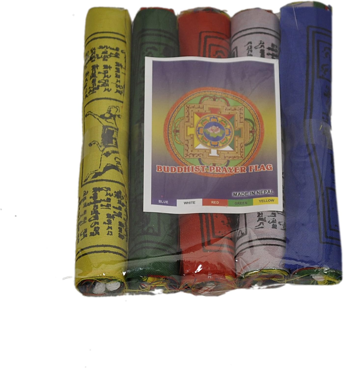 Dharma Store - Tibetan Buddhist Prayer Flags for luck happiness, longevity and prosperity - Pack of 50, Blue,Green,Red,White, 4.5 Inch - Image 4