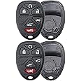 2 KeylessOption Replacement 6 Button Keyless Entry Remote Key Fob Shell Case and Button Pad -Black