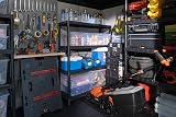 Keter Artisan 11x7 Resin Outdoor Storage Shed Kit Grey Black Garden Tools Patio view 5