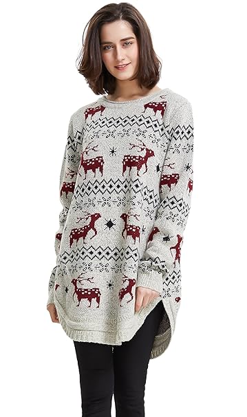 Rentier Schneeflocken Weihnachten Pullover für Frauen Pullover