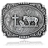 KDG Western Belt Buckle for Men - Rodeo Cowboy American Flag Belt Buckles