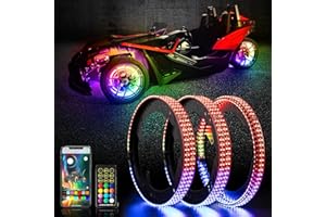 OHMU LED Flows Chasings Wheel Ring Lights for all Polaris Slingshot Models 2015-2022+ with Bluetooth and Remote,IP68 Waterproof Multi-Color Flow Series Flashing Rim Lights