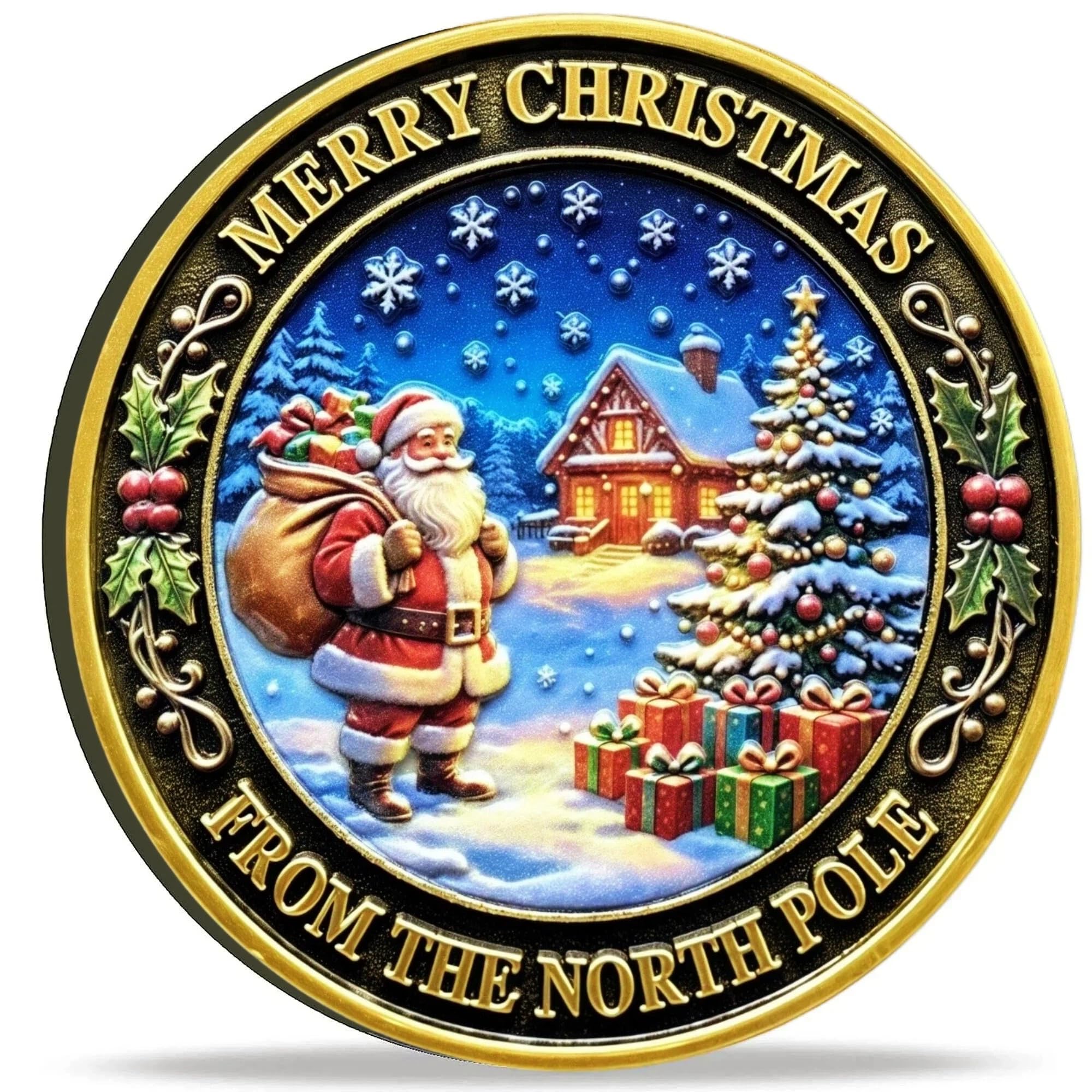 Christmas Santa Challenge Coin Stocking Stuffer Commemorative Gift