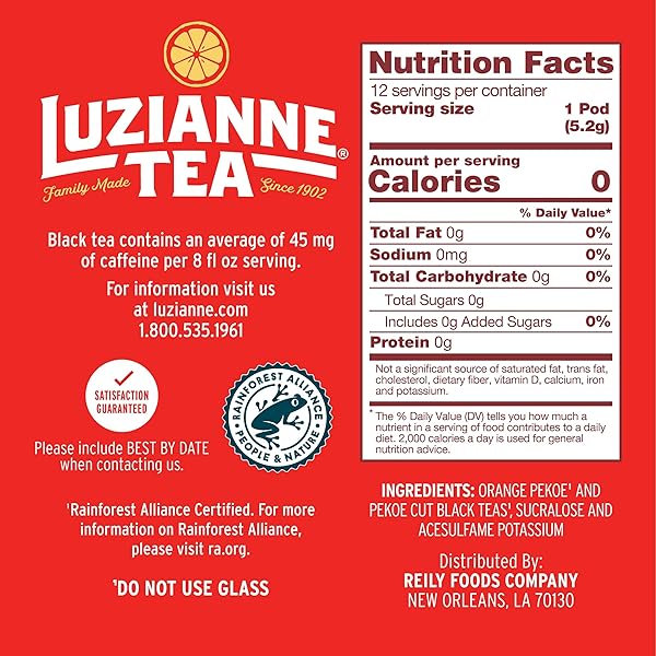 LUZIANNE SWEET ICED TEA SINGLE SERVE PODS, 12CT BOX (PACK OF 1)