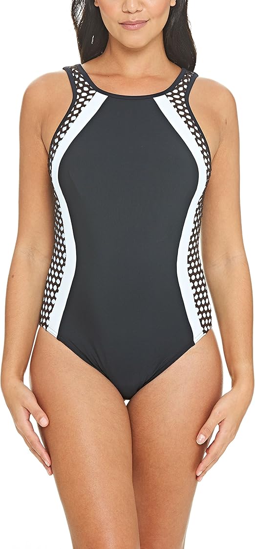 Zoggs Women's High Front Scoopback Swimsuit Amazon.co.uk Clothing