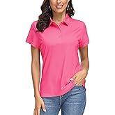 MAGCOMSEN Women's Polo Shirts UPF 50+ Sun Protection 4 Buttons Casual Work Quick Dry Short Sleeve Collared Golf Shirt