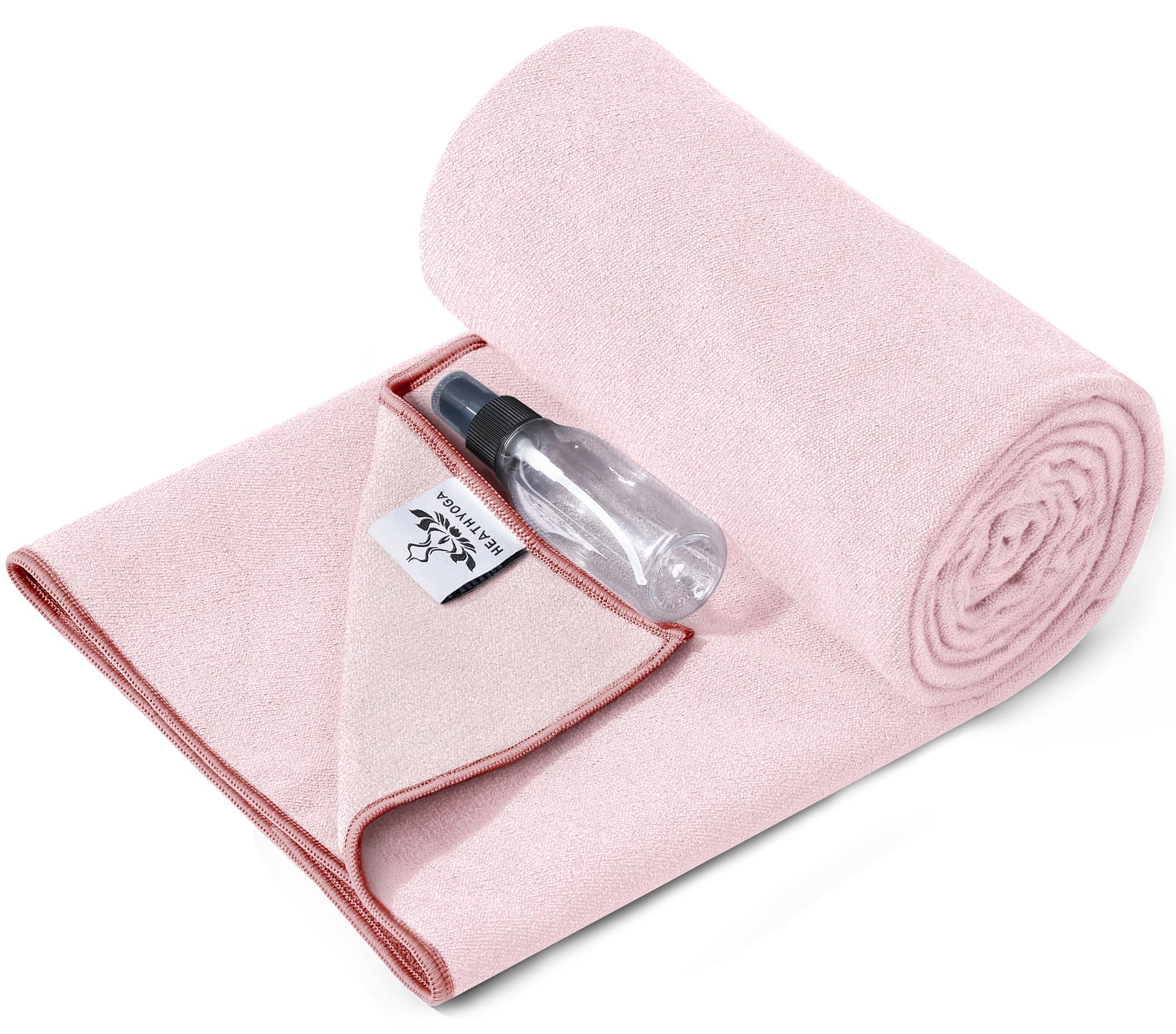 View 1 of *********READ CLERK NOTES*********
Heathyoga Yoga Mat Towel Non Slip for Hot Yoga Towel with Silicone Grip & Free Spray Bottle, 72"X26" Extra Large Microfiber Yoga Towel for Bikram, Pilates, Fitness (Pink)