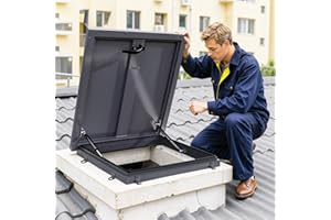 HOUSESET 36" X 36" Roof Access Hatch, Galvanized Steel Roof Security Door, Large Commercial Manhole/Cellar Export Lid, Attic Skylights Roof Hatch Vent Access Door