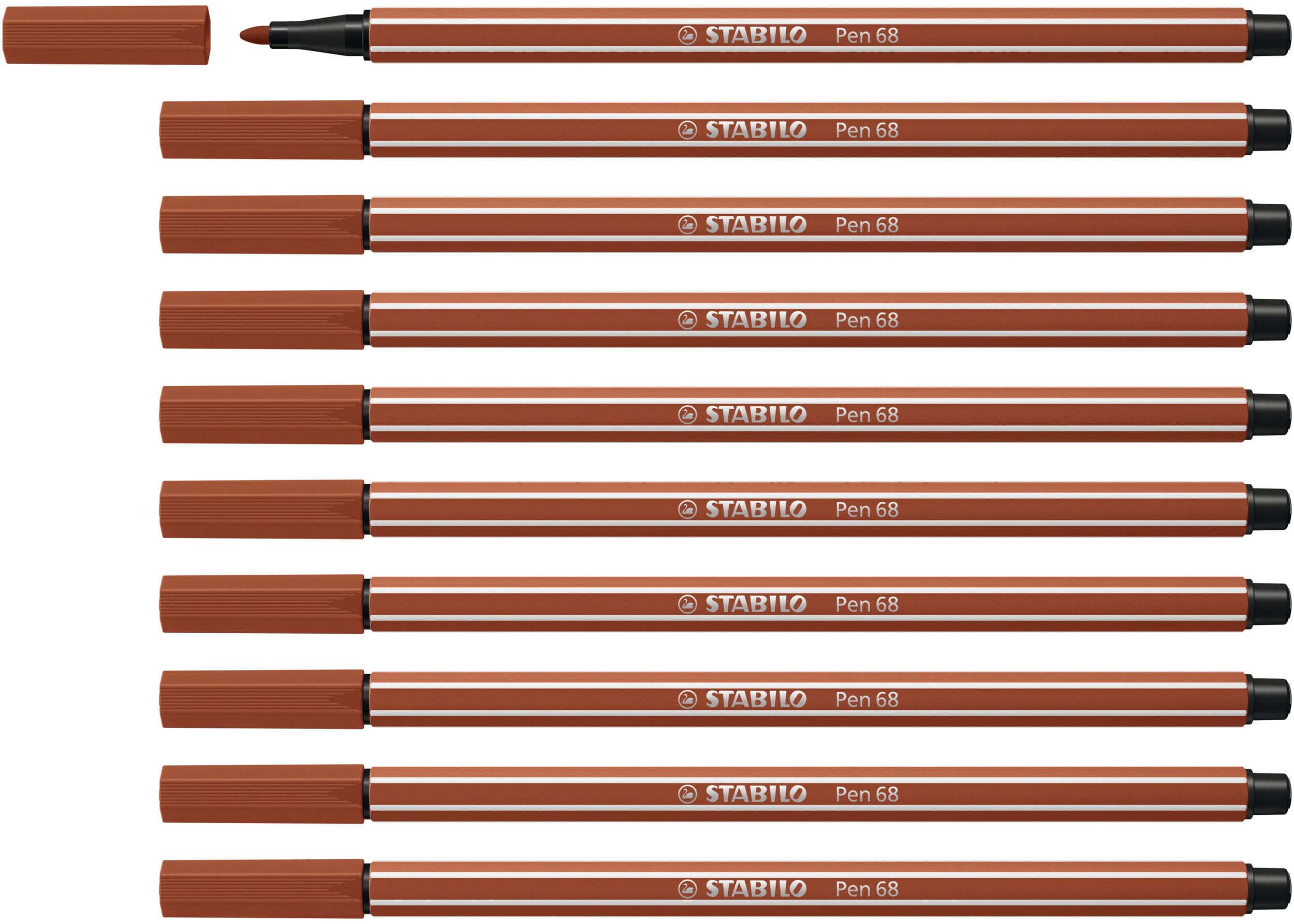 STABILO Pen 68 - Premium Fibre-Tip Pen - Pack of 10 - Sanguine — image 1