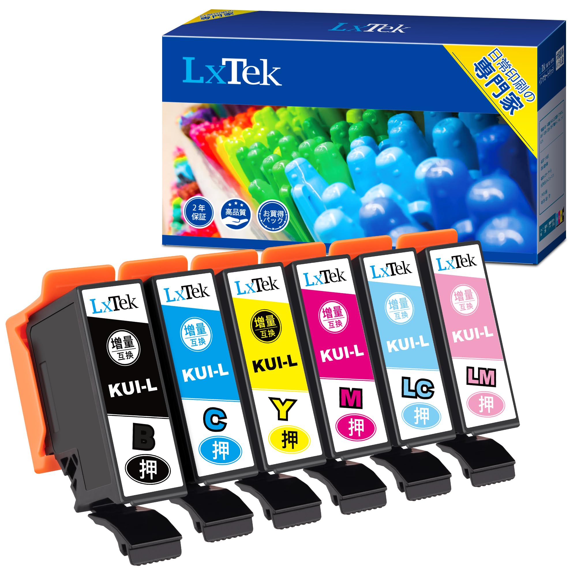 LxTek KUI-6CL-L 互換インクカートリッジ エプソン(Epson)用 KUI クマノミ インク 6色セット 大容量/説明書付/残量表示/個包装 EP-880AW EP-880AB EP-880AR EP-880AN EP-879AW EP-879AB EP-879AR商品画像