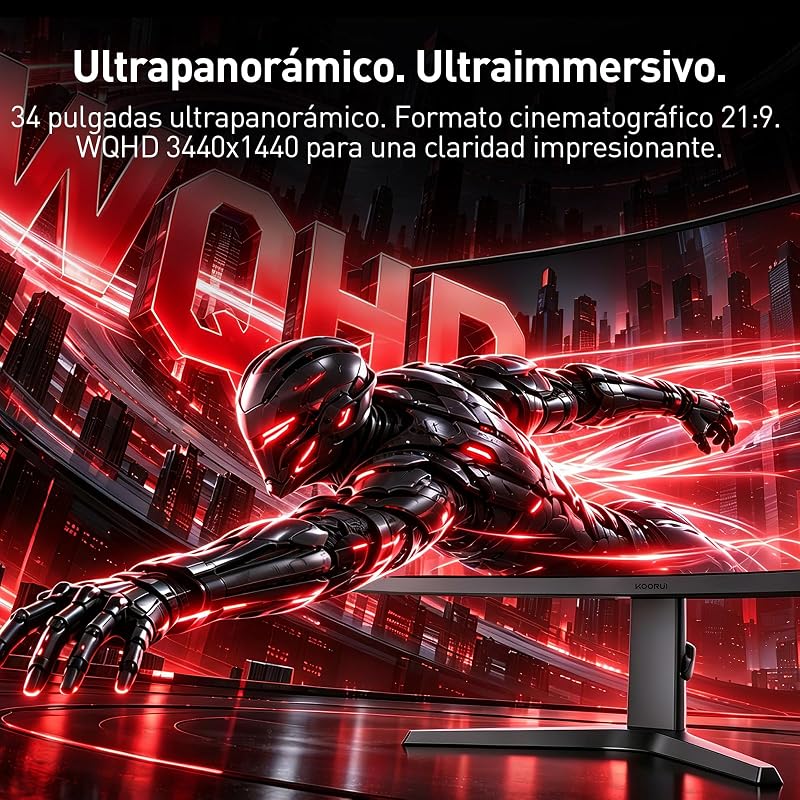 Gaming Monitor 34 Pulgadas Curvo 200Hz WQHD HDR400 Pip PBP HDMI/DP