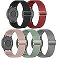 5 Pack Stretchy Nylon Watch Bands Compatible with Garmin Venu 3S/2S/Forerunner 265S,18mm Loop Elastic Fabric Adjustable Sport Strap for Garmin Vivoactive 4S/Forerunner 255S/255S Music Women Men
