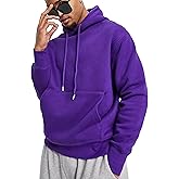 Zukela Men's Hoodies Fleece Lined Midweight Solid Pullover Sweatshirt with Kangaroo Pocket(M-3XL)