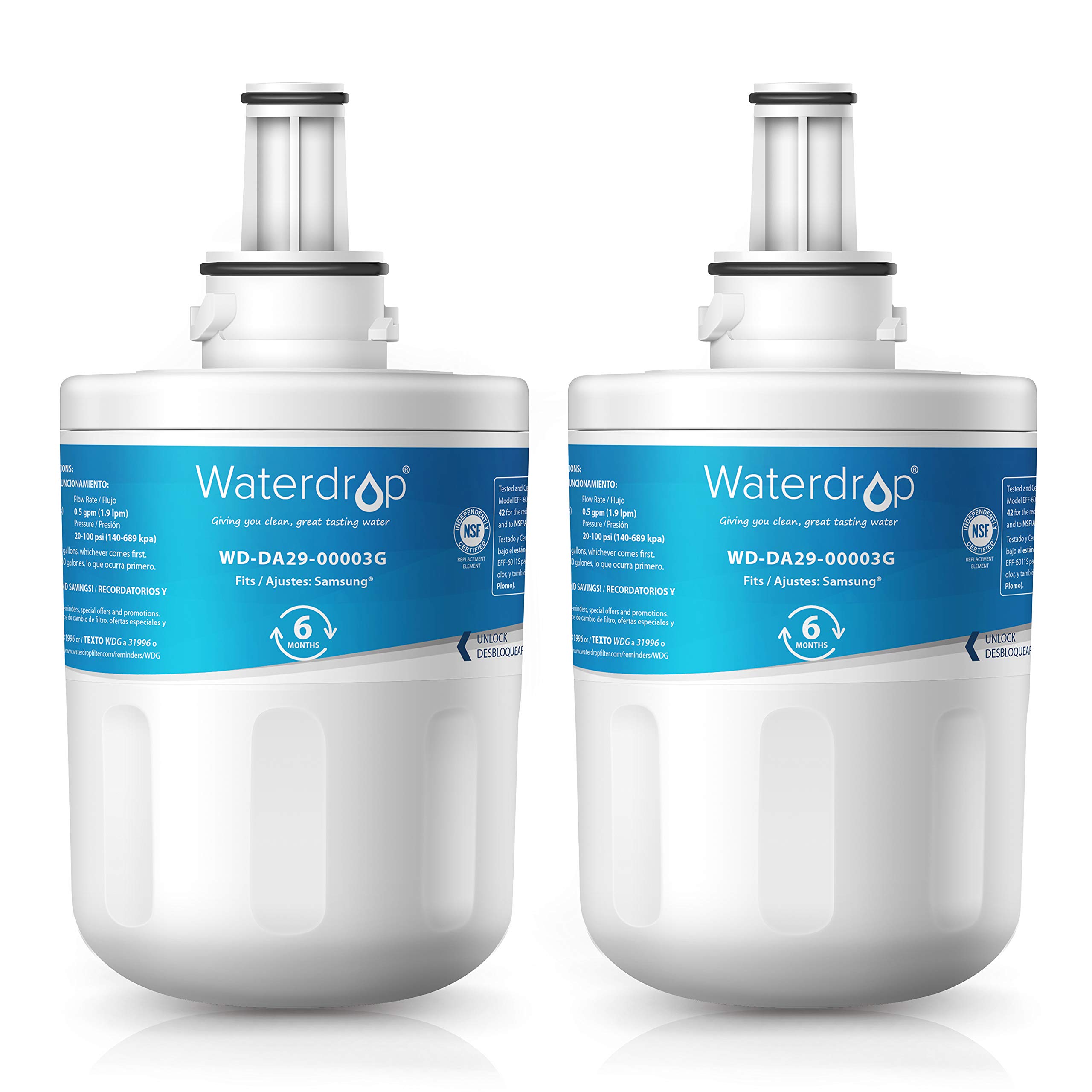 Waterdrop DA2900003G Refrigerator Water Filter, Compatible with