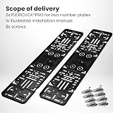 PRO Number Plate Holder 2x Black Frameless Universal UK view 7