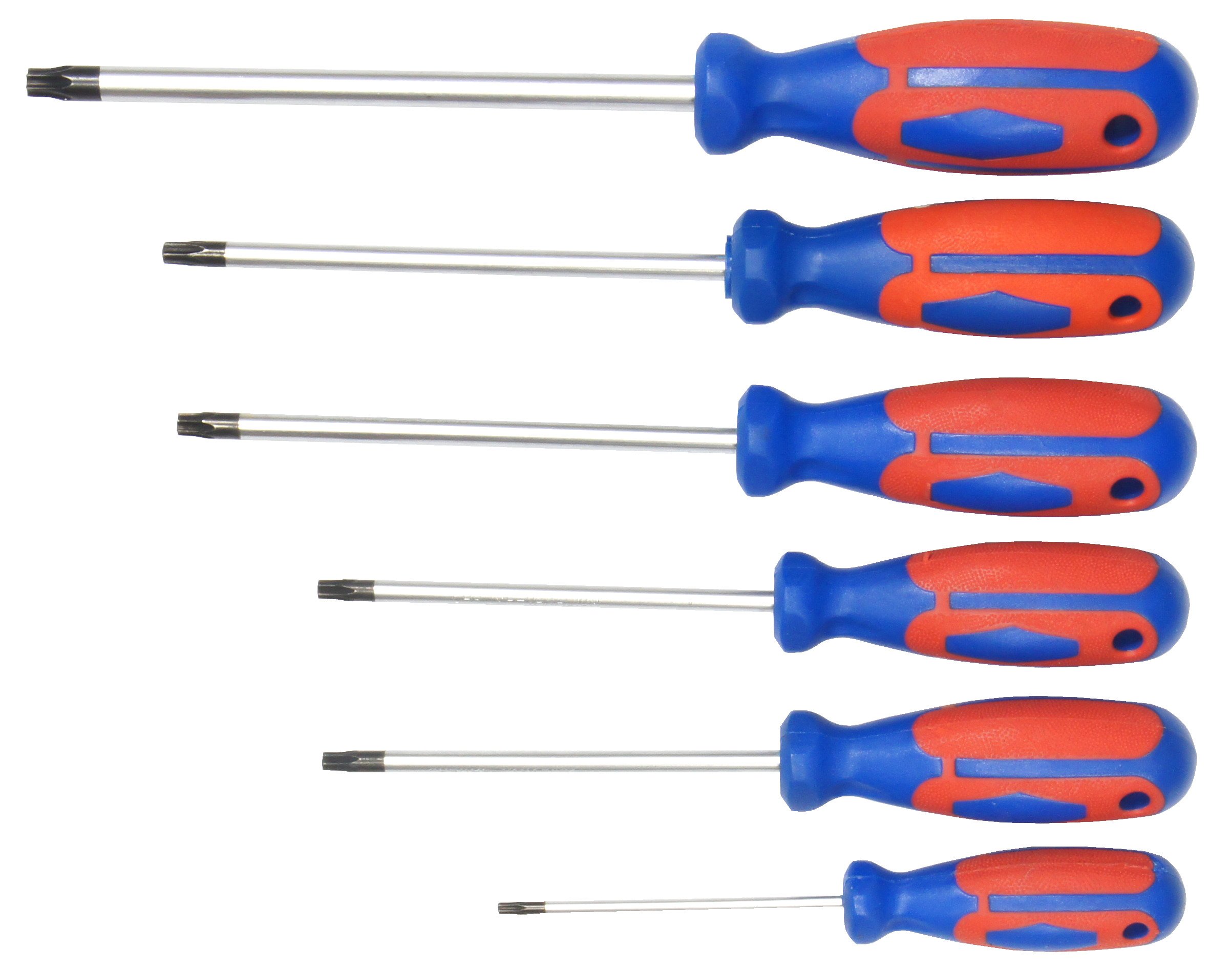 CON:P CP312996 Tx Screwdriver Set, Silver/Blue/Red, Set of 6 Piece