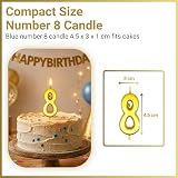 SHATCHI Birthday Number 8 Candle Gold Cake Topper Party Decor 4.5 x 3 x 1 cm view 3