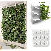 BOXSAND-12 Vertical Wall Planter for 12 Plants &ndash; Indoor/Outdoor Living Wall, Space-Saving Vertical Garden System, Easy 2-Screw Install (White, 24"x26", no pots)