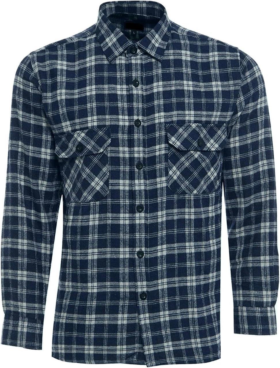 Mens Shirt Long Sleeved Flannel Brushed Cotton | Checked Check Lumberjack Work Warm Casual Work Outdoor Shirt