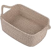 OIAHOMY Woven Basket, Gift Basket Empty with Gift Bags and Ribbons, Rope Baskets for Baby Showers, Storage Baskets with Handles for Nursery, Pet Toy Organizer - Brown
