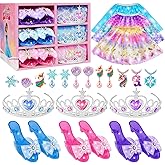 Princess Dress Up for Girls - Dress Up Clothes for Girls with Princess Shoes, Princess Toys Sets Gifts for 4-6 Years Old