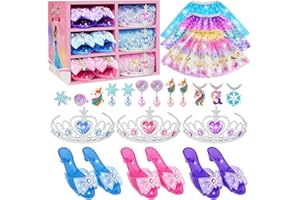 Princess Dress Up for Girls - Dress Up Clothes for Girls with Princess Shoes, Princess Toys Sets Gifts for 4-6 Years Old