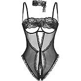 Avidlove Sexy Lingerie for Women Lace V Neck Teddy Lingerie One Piece Mini Bodysuit Exotic BabyDoll