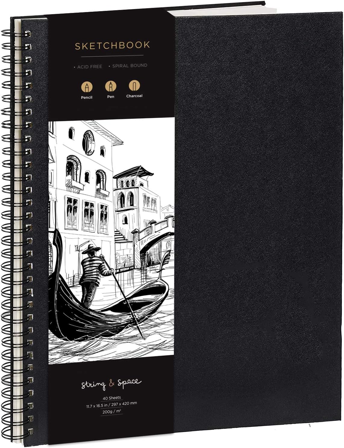 A3 Sketch Book for Artists Hardcover, 200GSM Very Thick Paper, Large Sketchbook Pad Art Book