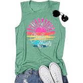 Hawaiian Tank Top Women Chasing Sunset Shirt Hawaii Beach Waves Vest Sunshine Shirts Summer Vacation Sleeveless Tops