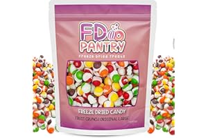 FD PANTRY Fruit Crunch Original Freeze Dried Candy 1lb - Assortment of Strawberry, Orange, Lemon, Grape,and Lime Candy Freeze Dried Flavors, Freeze Dried Candies Large 16 oz 1 pount bag - Ideal Gift Snack 16oz